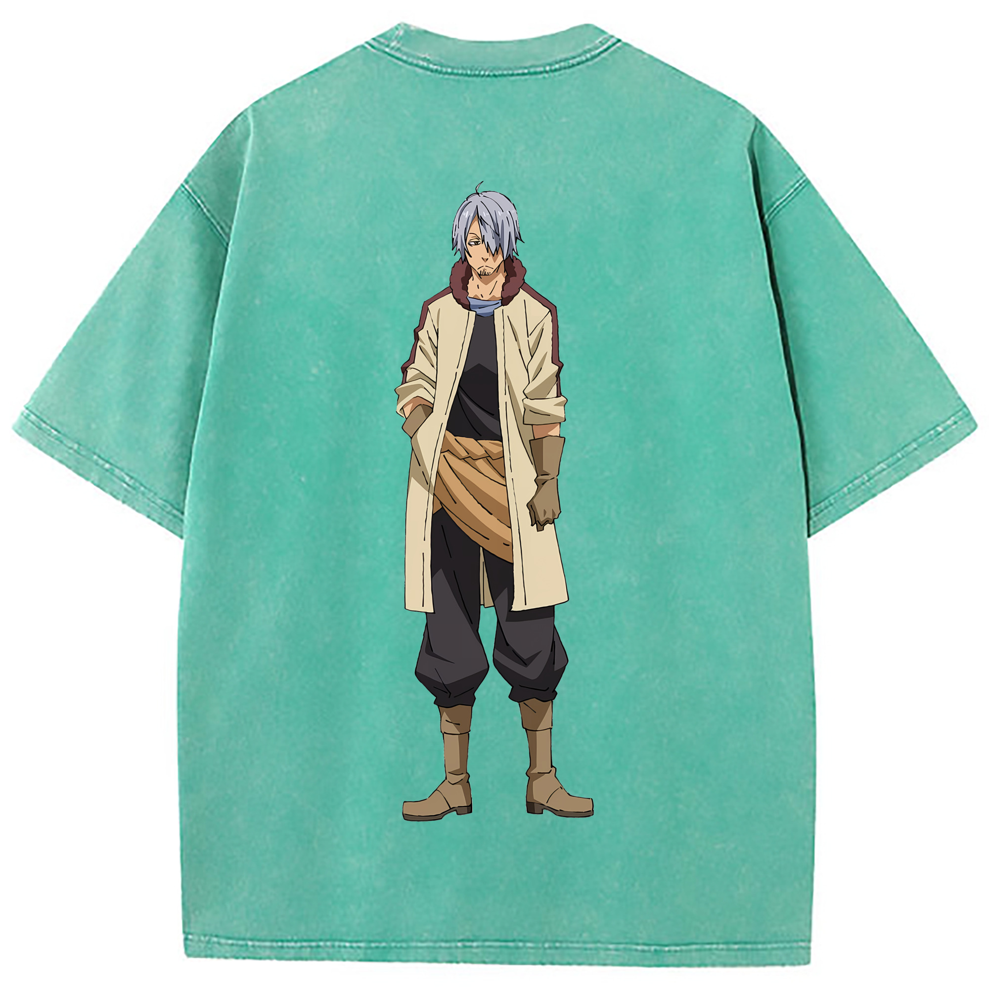 （画像用） 転スラ Regarding Reincarnated to Slime 綿100% ヴィンテージ風 半袖Tシャツ（背面プリント）